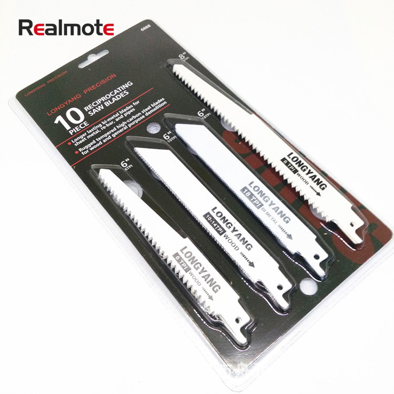 Realmote 10pcs Saw Blades Set Carbide Woodworking Wood Fibreboard Metal Cutting Reciprocating Power Tools Accessories
Realmote 10pcs Saw Blades Set Carbide Woodworking Wood Fibreboard Metal Cutting Reciprocating Power Tools Accessories