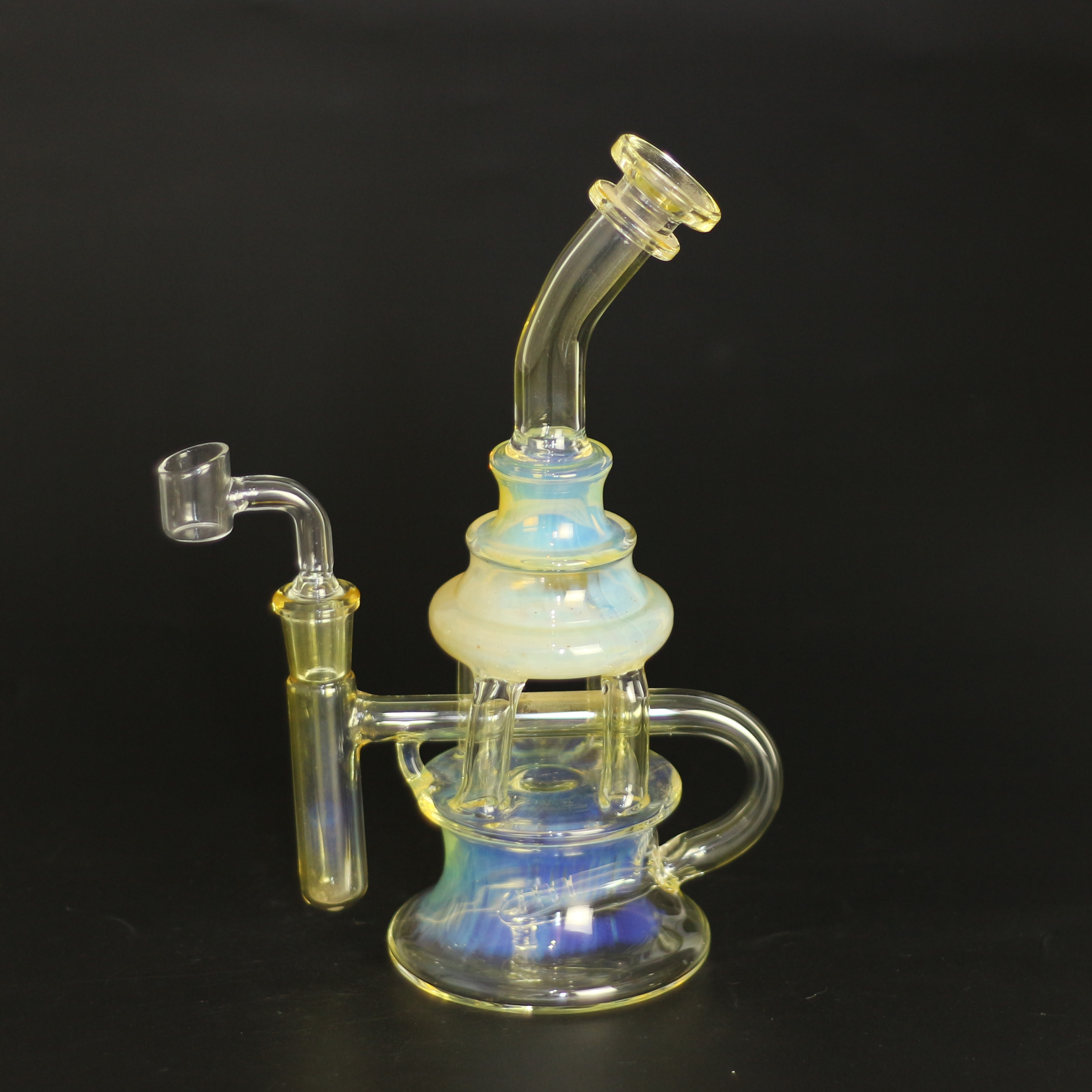 9inch Silver Fumed Colored Hookah Dab Oil Rigs Heady Glass Bong with 4MM Quartz Banger Nail Recycler Bubbler Cyclone Perc Water Pipe
9inch Silver Fumed Colored Hookah Dab Oil Rigs Heady Glass Bong with 4MM Quartz Banger Nail Recycler Bubbler Cyclone Perc Water Pipe