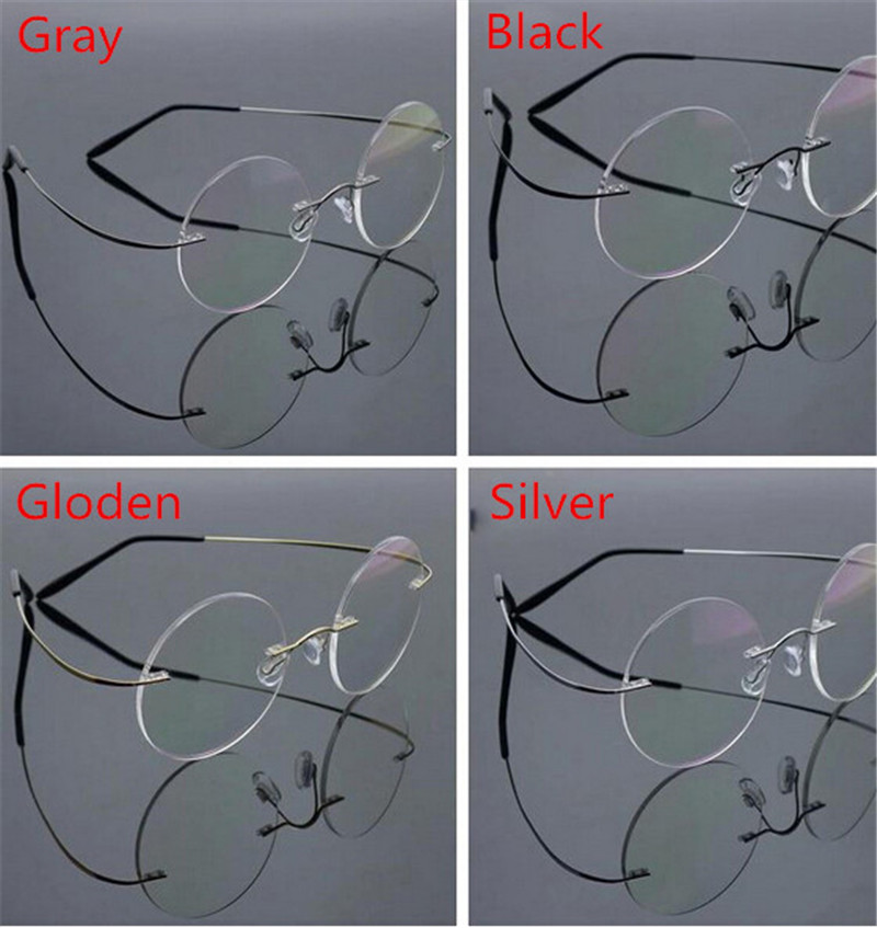 Wholesale-Steve Jobs Star Style Ultra-light Memory Titanium Rimless Myopia E Optical Glasses Frame Men Eyewear Oculos De Grau 6Pcs/Lot