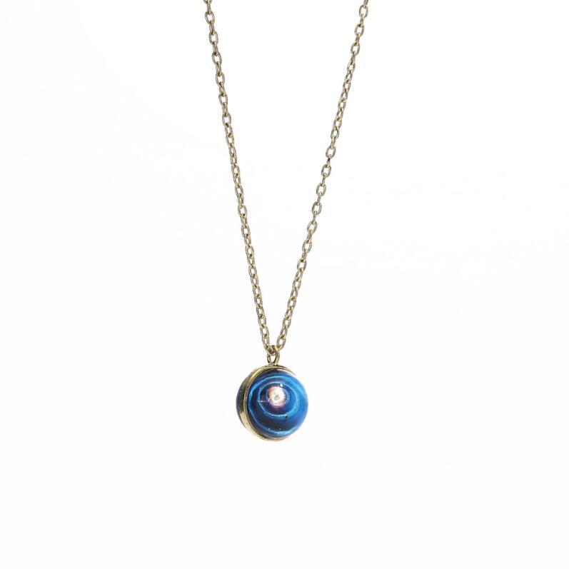 Glass Luminous Star Series Planet Necklace Crystal Cabochon Pendant Glow In The Darkness Necklaces Jewelry free shipping