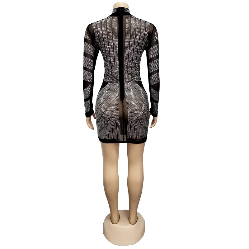 2026 Women's New Sexy Nightclub Fashion Set Spiral Round Neck European and American Style Dress