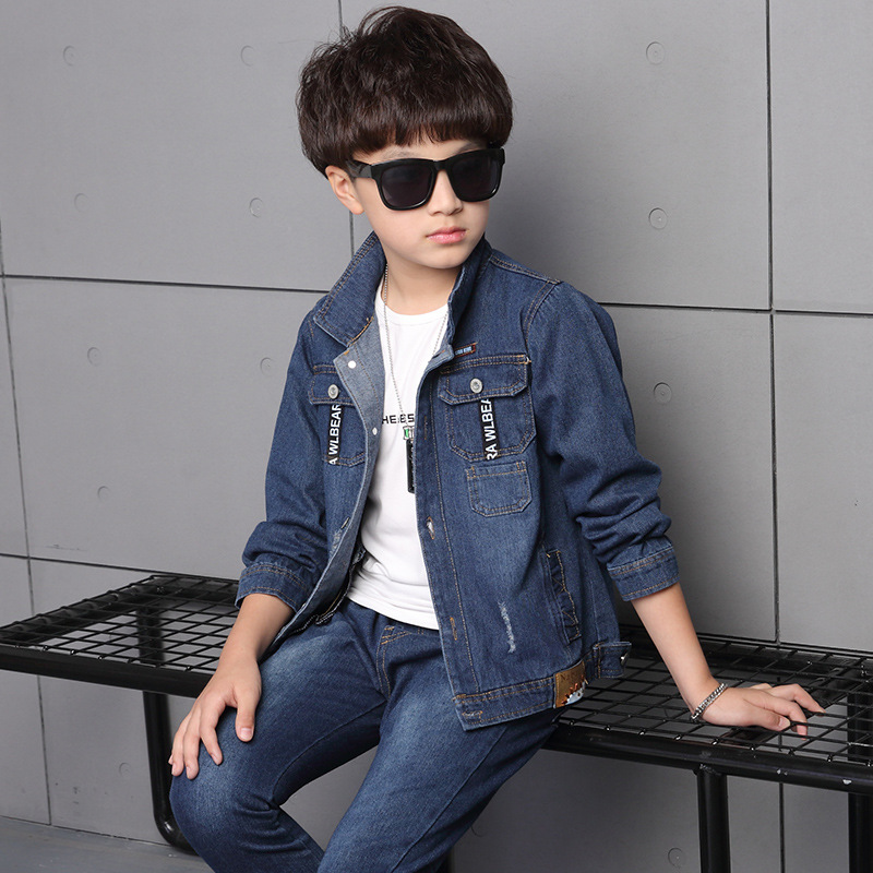 Children's clothing boy spring suit 2019 new Korean children's denim suit two sets of spring and autumn children clothes tide T191226