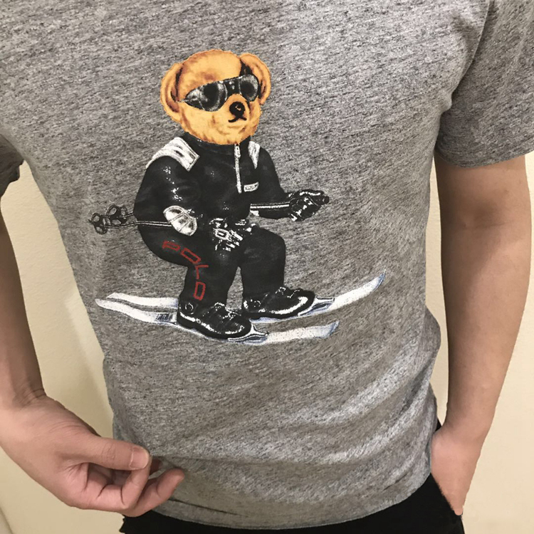 Big size 100% cotton t shirt designer polo short sleeve casual t shirts with bear printing 
Big size 100% cotton t shirt designer polo short sleeve casual t shirts with bear printing