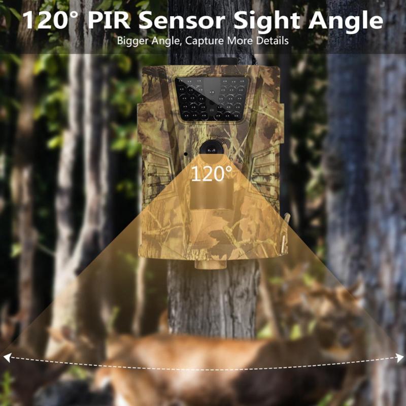 HD Camera HT001B Trail Camera 12MP 1080P 30pcs Infrared LEDs 850nm Hunting IP54 Waterproof 120 Degree Angle Wild1