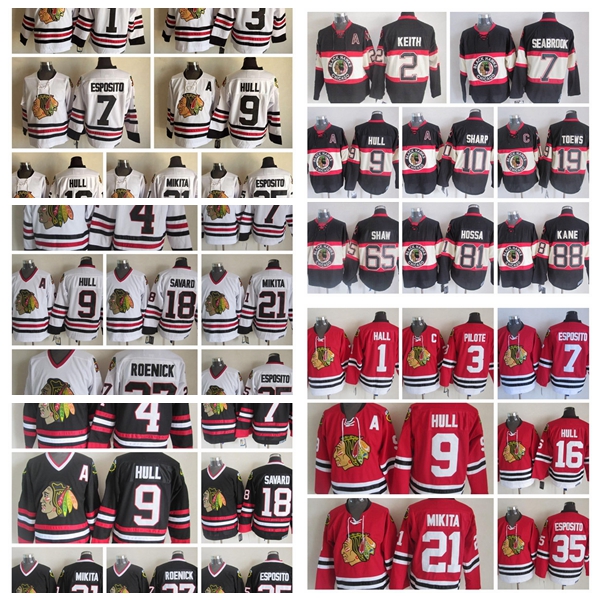 Retro Chicago Blackhawks Jersey 1 Glenn Hall 3 Pierre Pilote 7 Esposito 21 Stan Mikita 16 Hull Mens Vintage CCM Stitched Hockey Jerseys, Black
Retro Chicago Blackhawks Jersey 1 Glenn Hall 3 Pierre Pilote 7 Esposito 21 Stan Mikita 16 Hull Mens Vintage CCM Stitched Hockey Jerseys, Black