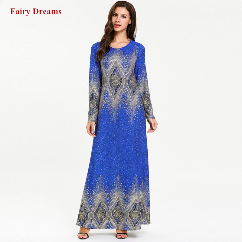 Women Abaya Plus Size Clothing 4XL Long Sleeve Blue Muslim Dress Print Kaftan Dubai Islamic Clothing Malaysia Turkey Robe 2019
Women Abaya Plus Size Clothing 4XL Long Sleeve Blue Muslim Dress Print Kaftan Dubai Islamic Clothing Malaysia Turkey Robe 2019