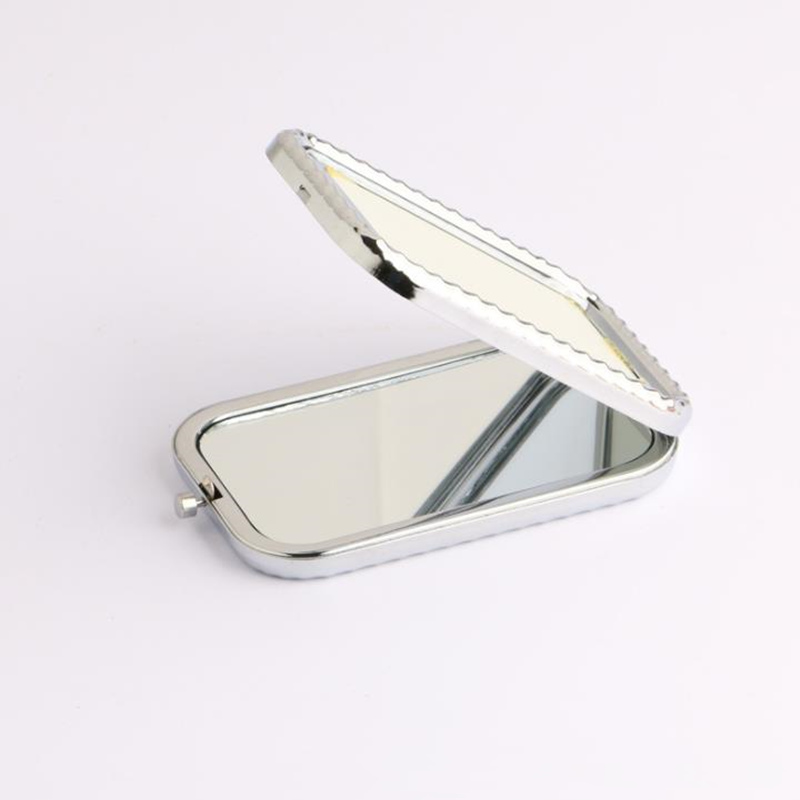 Portable Pocket mirror girl rectangular shaped foldable double makeup mirror Travel tool fast shipping F2308