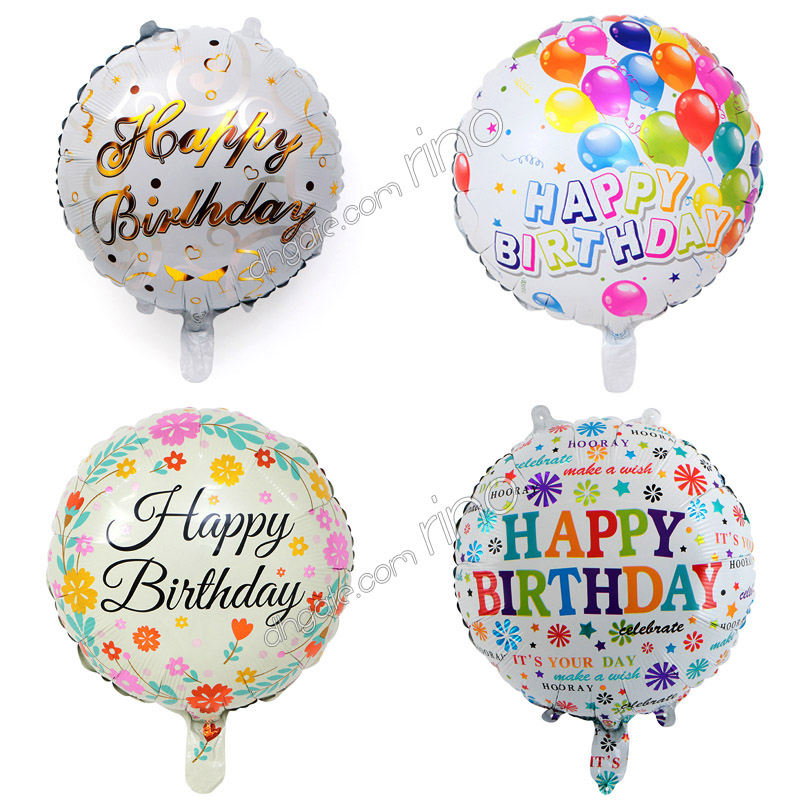 Inflatable happy birthday party balloons decorations supplies 18 Inch cartoon helium foil balloon kids flowers birthday ballons to