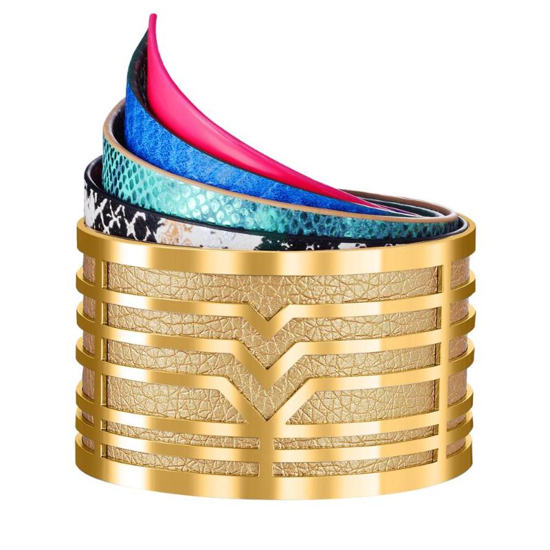 3 colors Stainless Steel Hollow Cuff With Leather&Magnet Button Interchangeable DIY PU leather Bangle Women Jewelry Gift SL-169
3 colors Stainless Steel Hollow Cuff With Leather&Magnet Button Interchangeable DIY PU leather Bangle Women Jewelry Gift SL-169