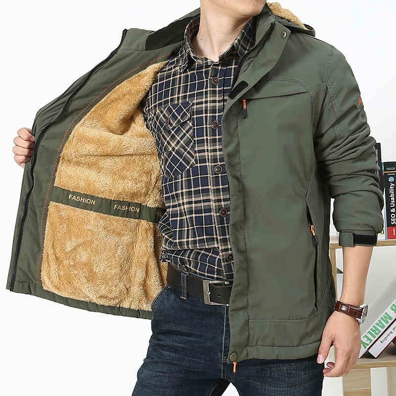 Green Men Plus Size Loose Hat Detachable Zipper Casual Outerwear Brand Winter Warm Long Sleeve Mlitary Army Jacket
Green Men Plus Size Loose Hat Detachable Zipper Casual Outerwear Brand Winter Warm Long Sleeve Mlitary Army Jacket