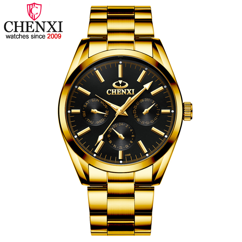 CHENXI 2019 Top Brand Luxury Watches Men Golden Business Casual Quartz Wrist Watches Man Waterproof Full Steel Relogio Masculino, Slivery;brown
CHENXI 2019 Top Brand Luxury Watches Men Golden Business Casual Quartz Wrist Watches Man Waterproof Full Steel Relogio Masculino, Slivery;brown
