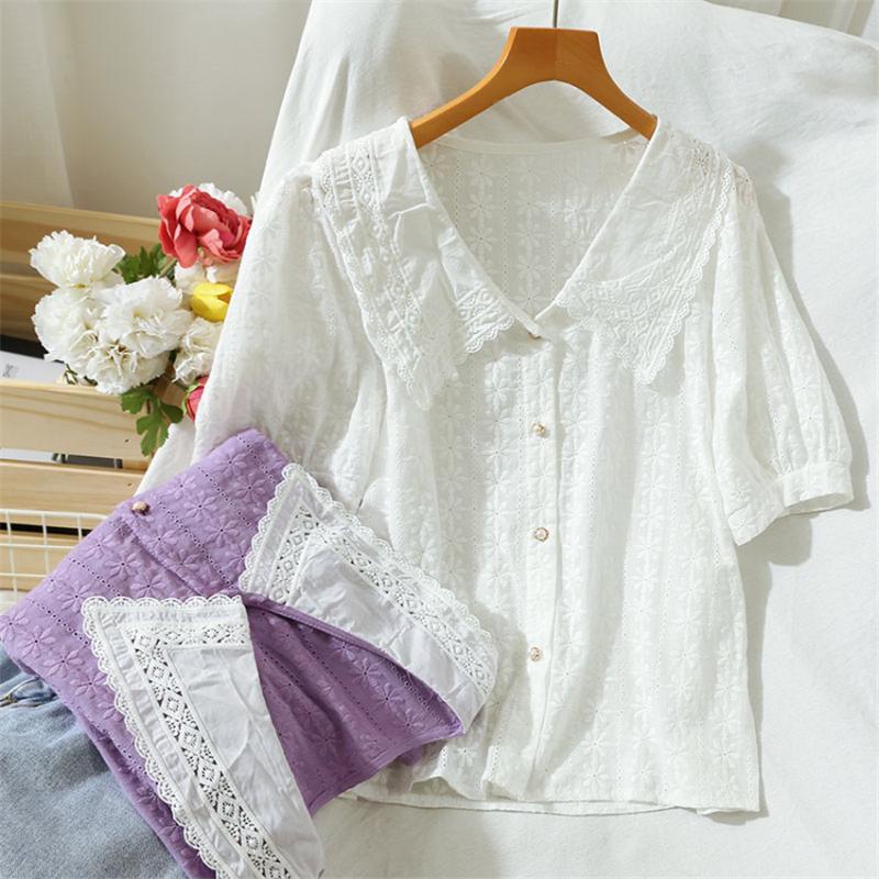 Korean Style Elegant Shirt Blouse 2020 Summer Casual Embroidery White Shirts Women Short Sleeve Cute Tops Blusa Feminina
Korean Style Elegant Shirt Blouse 2020 Summer Casual Embroidery White Shirts Women Short Sleeve Cute Tops Blusa Feminina