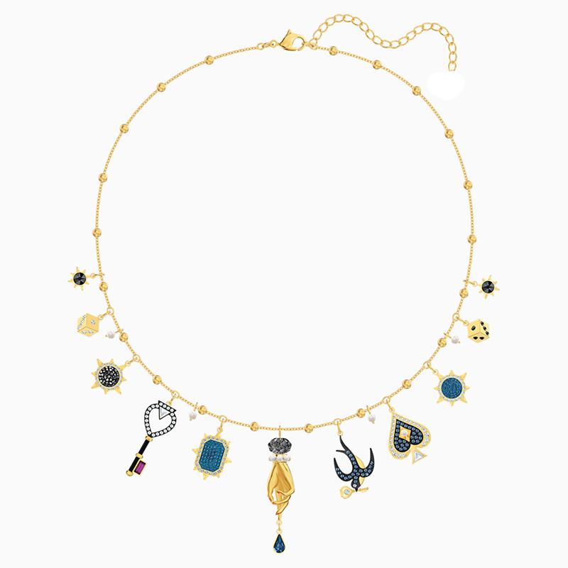 TAROT MAGIC Necklace Set Mysterious Symbol Lucky Swallow, Devil's Eye, Key, Spades Female Jewelry Fashion Set Gift