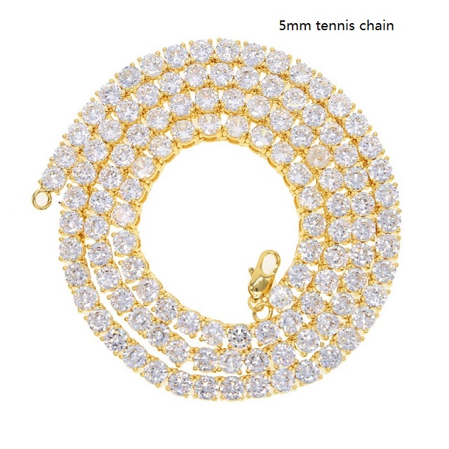 Men's Hip Hop Tennis Chain Necklace, White Gold Plated CZ Paved Copper Chain, 60cm Long, for Party Gift, 2024 Trend