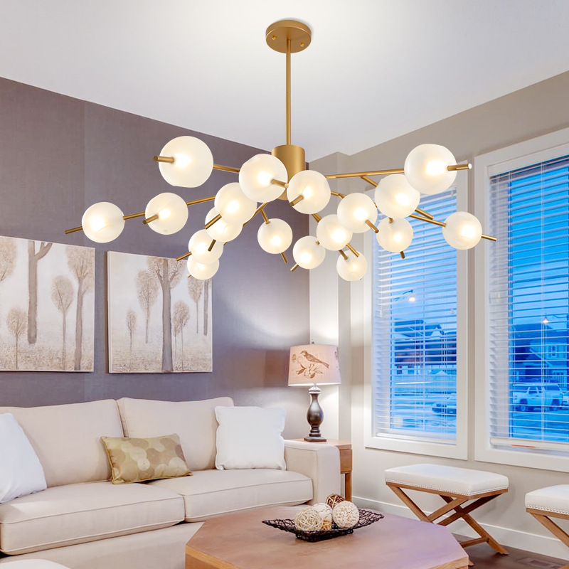 LED chandelier loft deco fixtures Glass suspension luminaires Nordic hanging lights bedroom lighting living room suspended lamps