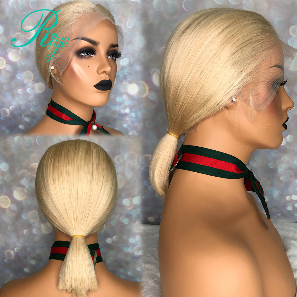 Free part 613 Blonde Short Bob Wigs Brazilian Straight Lace Wig heat resistant synthetic Wig For Women