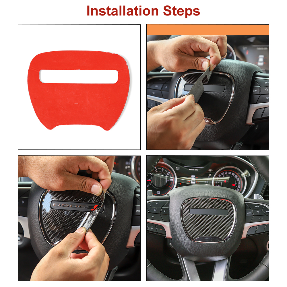 Car Steering Wheel Panel Trim ABS Decoration for Dodge Challenger 2015+ Factory Outlet Car Interior Accessories