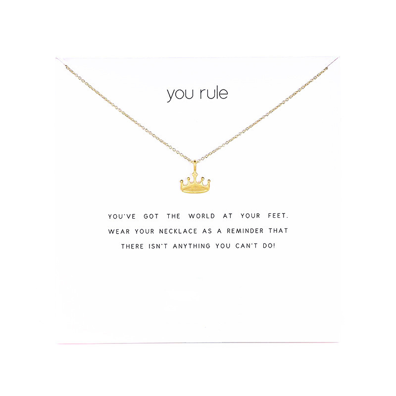 Fashion King Crown Pendant Necklace Women Minimalist Clavicle Chain Statement Choker Necklaces You Rule Gift Card
Fashion King Crown Pendant Necklace Women Minimalist Clavicle Chain Statement Choker Necklaces You Rule Gift Card