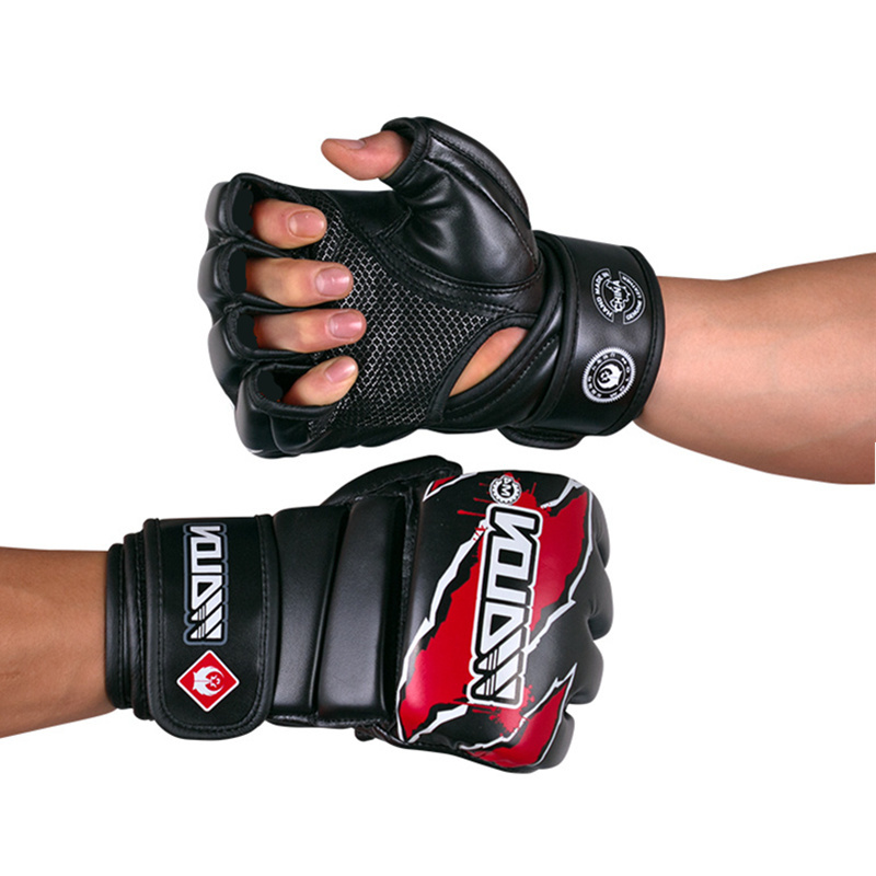 MMA Kick Boxing Gloves Mitts Fight Punch Mitts PU Leather Training Gloves Muay Thai Kickboxing Gloves for Sanda Karate Sandbag T191226