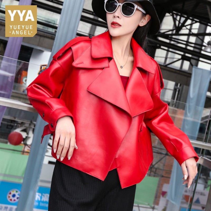 Top Brand Women Short Loose 100% Natural Leather Jacket Luxury Overcoat Female Buckle Boyfriend Moto Biker Genuine Leather Coat, Red
Top Brand Women Short Loose 100% Natural Leather Jacket Luxury Overcoat Female Buckle Boyfriend Moto Biker Genuine Leather Coat, Red