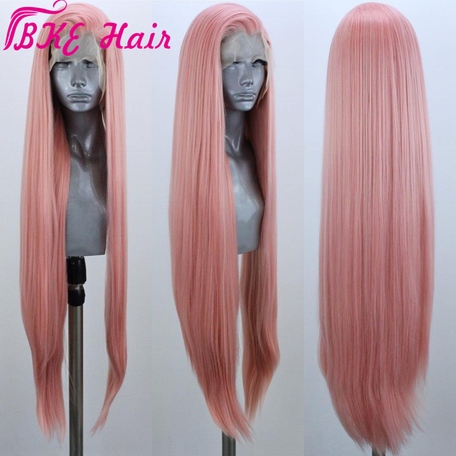 Free shipping High quality red /Blonde/pink brazilian Lace Front Wig for black women 13x4 straight lace frontal wig synthetic Pre Plucked With Baby Ha