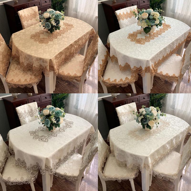 Classic European tablecloth lace oval tablecloth + chair cover modern minimalist, Light khaki
Classic European tablecloth lace oval tablecloth + chair cover modern minimalist, Light khaki