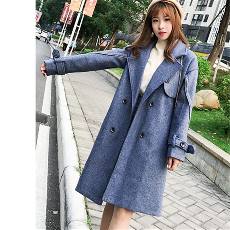 Solid Overcoat Outerwear Fashion Botton Warm Women Winter Jacket Woolen Coat Wool Coat Turn-Down Collar Female 2019 New, Blue
Solid Overcoat Outerwear Fashion Botton Warm Women Winter Jacket Woolen Coat Wool Coat Turn-Down Collar Female 2019 New, Blue