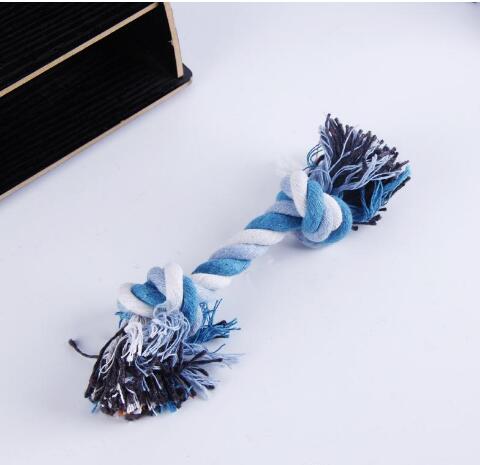 Pets dog Cotton Chews Knot Toys colorful Durable Braided Bone Rope 18CM Funny dog cat Toys
