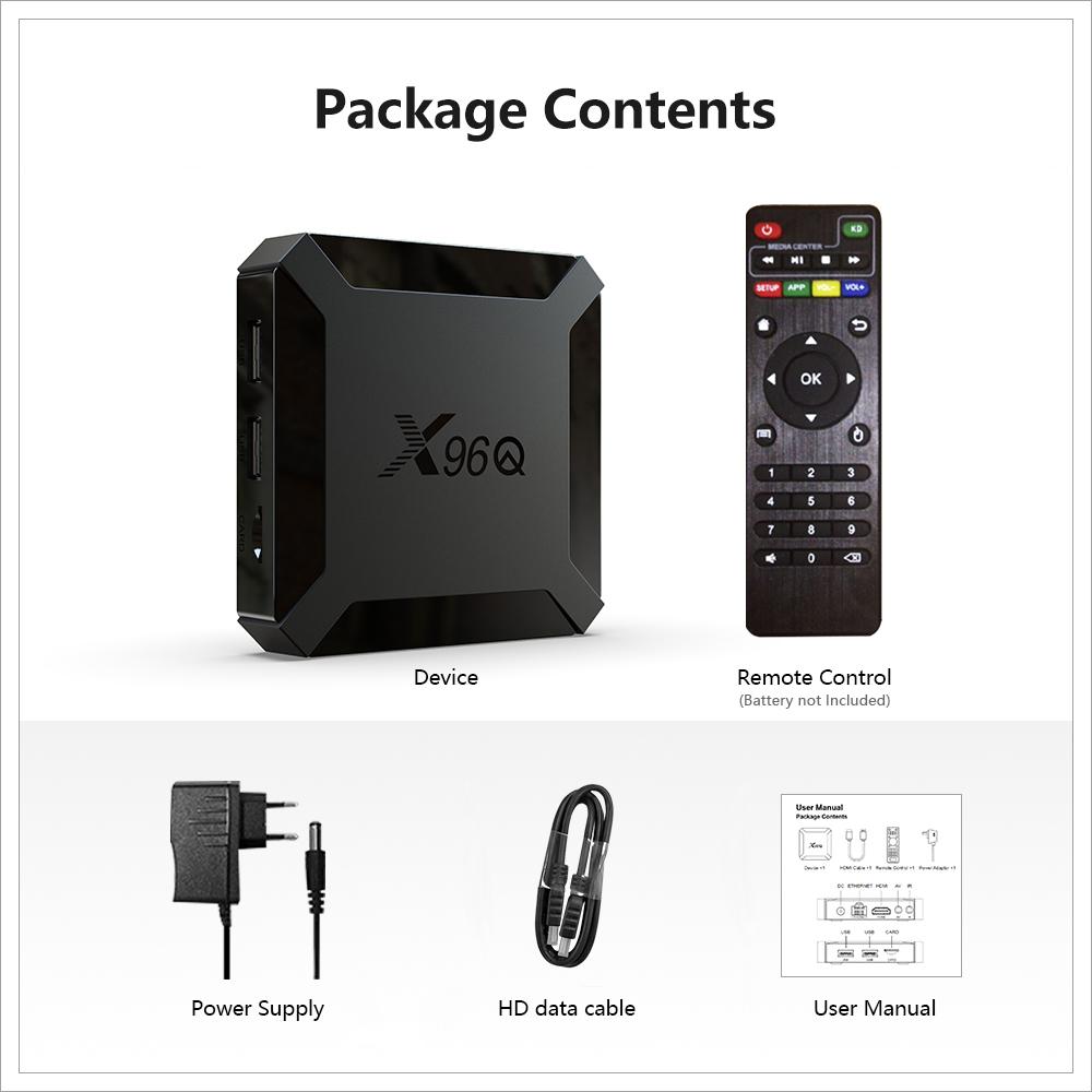 Ship from Spain X96Q tv box Android 10.0 2GB 1GB RAM 8GB 16GB Smart Allwinner H313 Quad Core Set Top Box Media Player