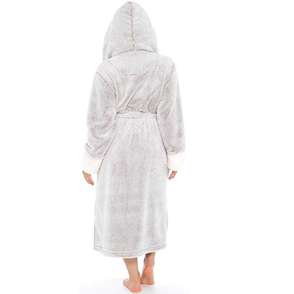 Hooded Women Bathrobe Winter Thick Warm Flannel Bath Robe Plus Size 5XL Couples Night Dressing Gown Double-layer Men Nightgown