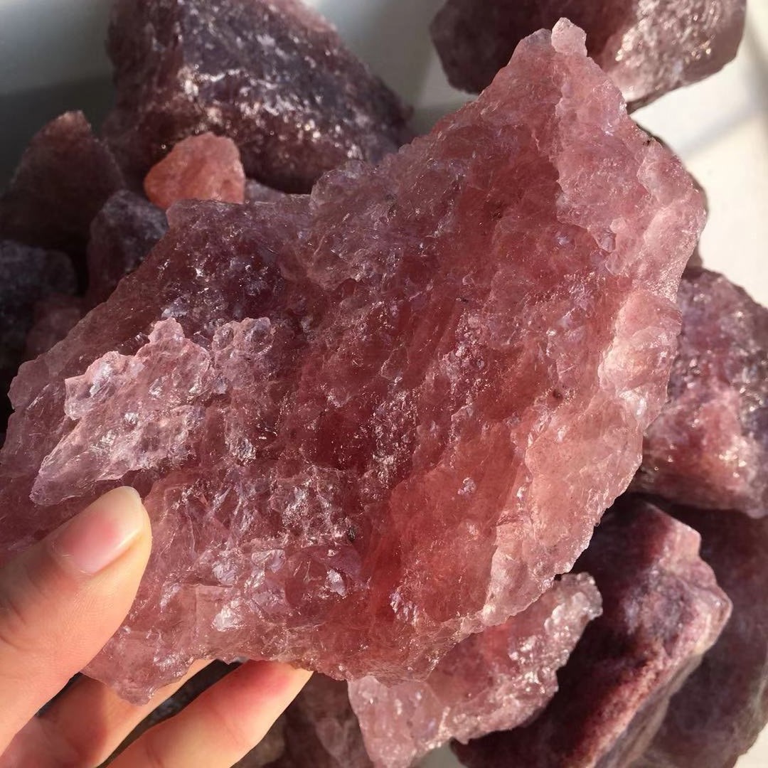 Natural Gemstone Strawberry quartz crystal Raw Strawberry Mineral Specimen whole9743690