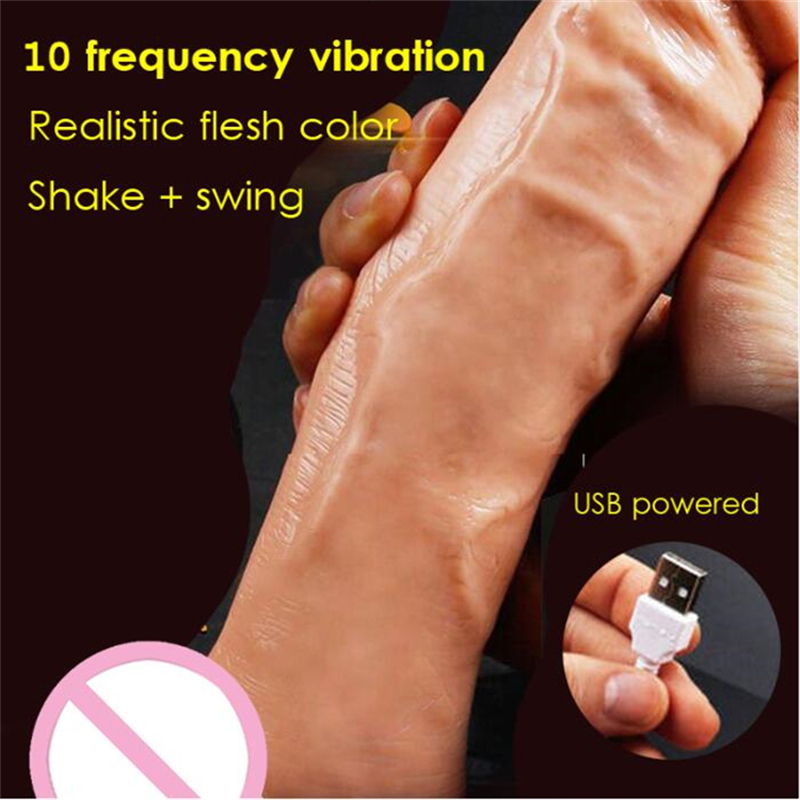 Ataullah 23CM Vibrator Sex Toys for Woman 10 Speeds Big Dildo Realistic Silicone Huge Dildo Penis Powerful Adult Toy ST115 Y191022