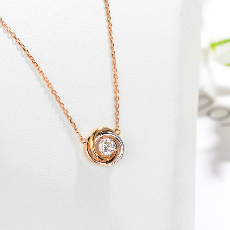 Vecalon Simple Fashion Necklace 925 Sterling silver Diamond Party Wedding Pendants with necklace for Women Jewelry Gift