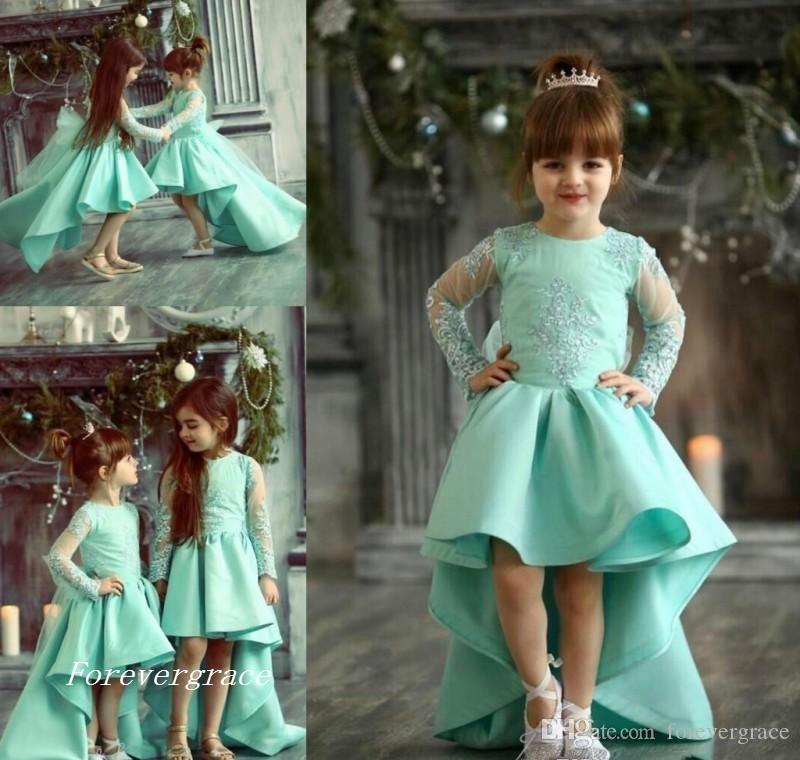 2019 Chic High Low Cute Princess Long Sleeves Girl's Pageant Dress Vintage Arabic Lace Party Flower Girl Pretty Dress For Little Kid, Green
2019 Chic High Low Cute Princess Long Sleeves Girl's Pageant Dress Vintage Arabic Lace Party Flower Girl Pretty Dress For Little Kid, Green