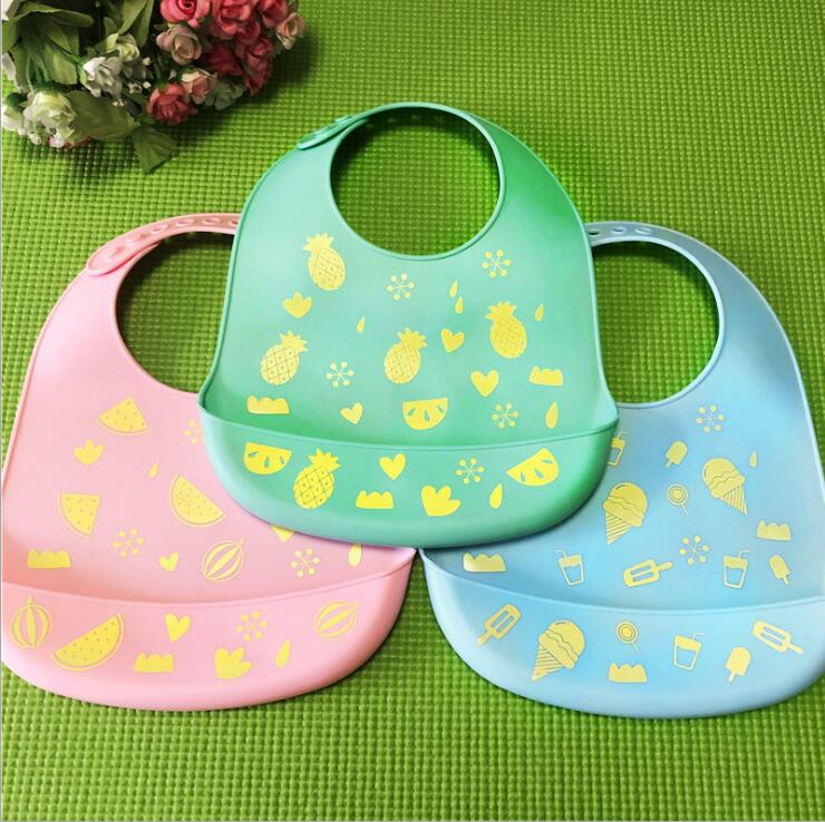 Waterproof Bibs for Toddlers 100% Food Grade Silicone Baby Bibs With Pocket Easy to Clean Feeding Bib Comfortable Soft Adjustable Baby Bibs