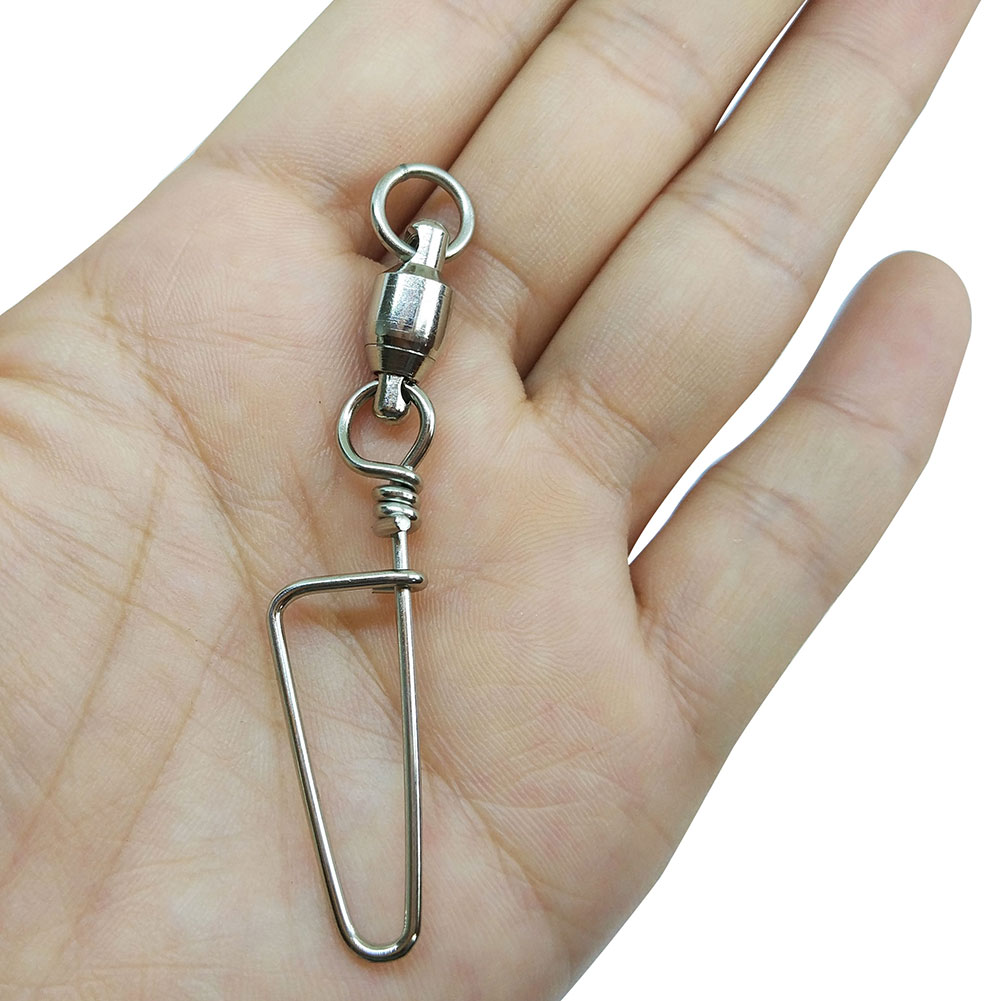 100 PCS Fishing Ball Bearing Swivel with Coastlock Snap Welded RingHigh Strength Saltwater Standard High Strength 26Lb to 500Lb