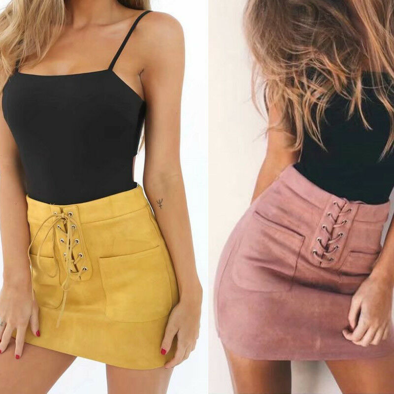 Fashion Women High Waist Party Pencil Skirt Leather Lace Up Bandage Short Mini Skirt Ladies Solid Skirts, Khaki
Fashion Women High Waist Party Pencil Skirt Leather Lace Up Bandage Short Mini Skirt Ladies Solid Skirts, Khaki