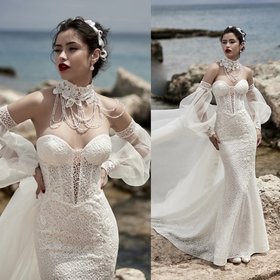 Luisaspo Newest Bohemian Mermaid Wedding Dresses Halter Tulle Lace Applique Pears Wedding Gown Floor Length robe de mariée, Hunter
Luisaspo Newest Bohemian Mermaid Wedding Dresses Halter Tulle Lace Applique Pears Wedding Gown Floor Length robe de mariée, Hunter