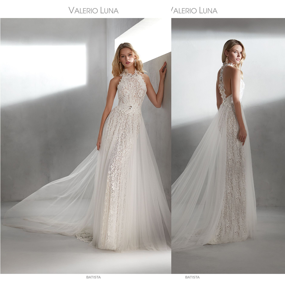 Modest Elegant Valerio Luno A Line Wedding Dresses Halter Sleeveless Crystal Lace Applique Wedding Gowns Sweep Train robe de mariée, White
Modest Elegant Valerio Luno A Line Wedding Dresses Halter Sleeveless Crystal Lace Applique Wedding Gowns Sweep Train robe de mariée, White