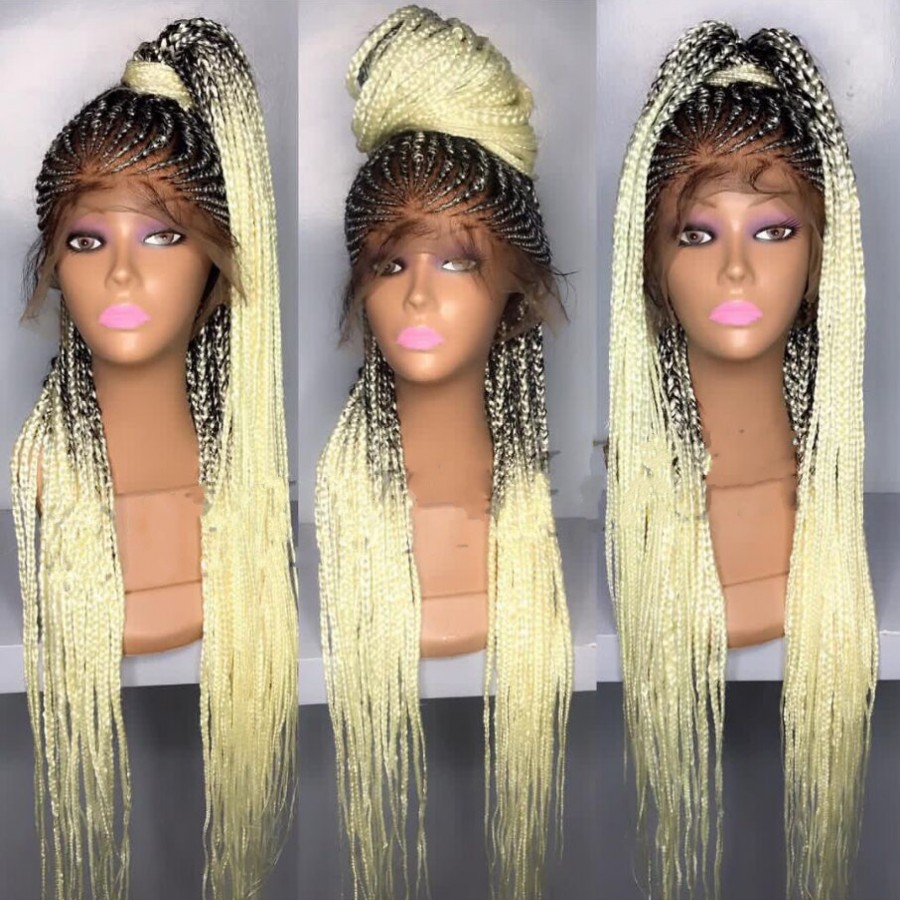 Fashion Ombre Black to Blonde New Braided Hair Glueless Synthetic Lace Front Wigs with baby hair Heat Resistant box Braids wigs for women, Ombre color
Fashion Ombre Black to Blonde New Braided Hair Glueless Synthetic Lace Front Wigs with baby hair Heat Resistant box Braids wigs for women, Ombre color