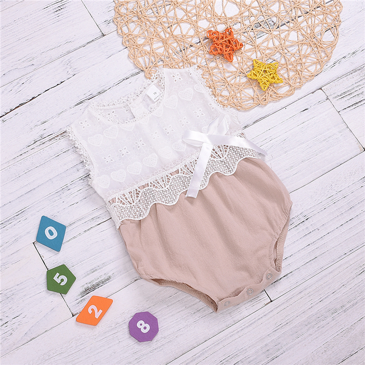 Baby kids clothes Sleeveless Splicing Romper Jumpsuits lace bow Triangle shorts crawling clothes kids designer clothes girls DHL JY370, White
Baby kids clothes Sleeveless Splicing Romper Jumpsuits lace bow Triangle shorts crawling clothes kids designer clothes girls DHL JY370, White