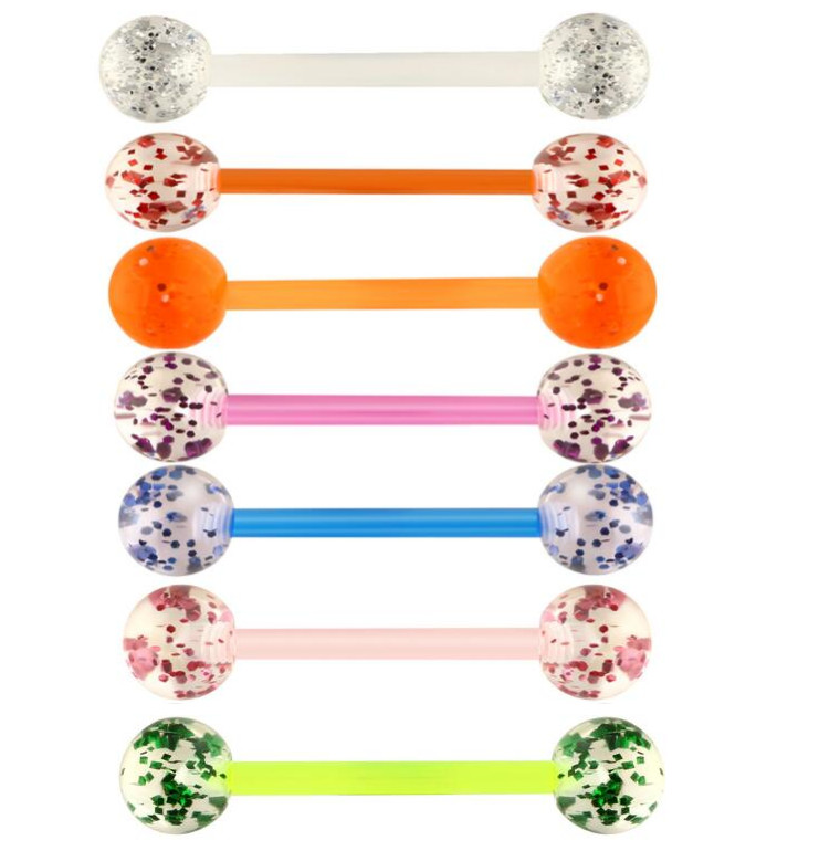 Mixed Colors Punk Hip hop Acrylic Ball Tongue Nipple Ring Barbell Body Jewelry Ear Tragus Cartilage Piercings, Silver
Mixed Colors Punk Hip hop Acrylic Ball Tongue Nipple Ring Barbell Body Jewelry Ear Tragus Cartilage Piercings, Silver