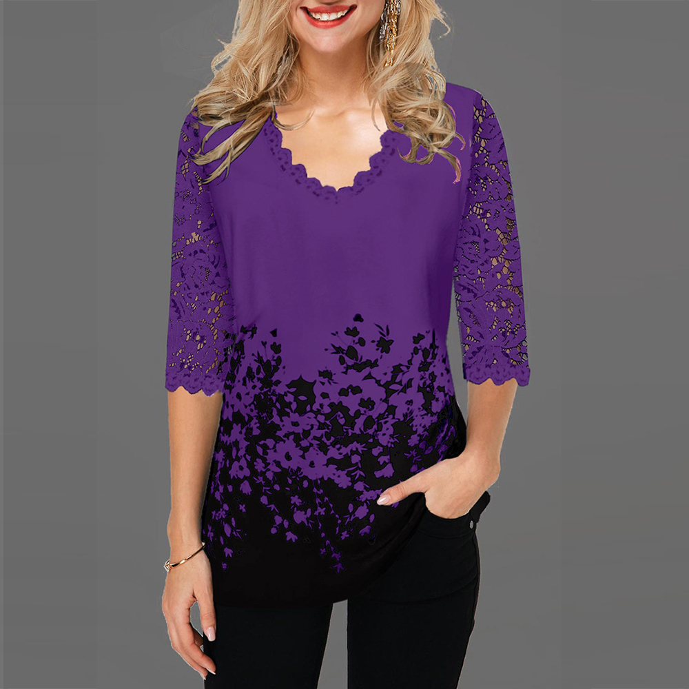 Plus Size T Shirt Blouse 2020 Spring New Tops V-neck Half Sleeve Lace Print Boho Women T-Shirt, Red
Plus Size T Shirt Blouse 2020 Spring New Tops V-neck Half Sleeve Lace Print Boho Women T-Shirt, Red