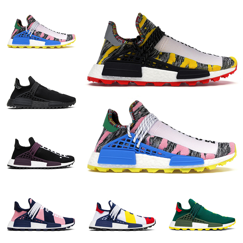 

Hot sale human race Pharrell Williams men women running shoes Homecoming Solar Pack BBC mens trainers fashion runners sports sneakers