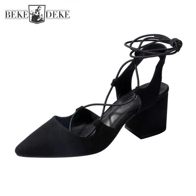 Black Cross Bandage Sandal Women 2020 Summer Leisure Leather Shoes Pointed toe Chunky Heels Leather Shoes Sexy Roman Sandals
Black Cross Bandage Sandal Women 2020 Summer Leisure Leather Shoes Pointed toe Chunky Heels Leather Shoes Sexy Roman Sandals