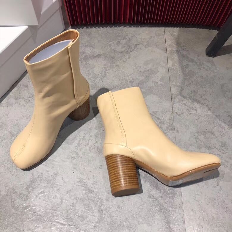 Split Toe Ankle Boots for Women Genuine Leather Short Boots 2019 Autumn New Arrive Side Zip High Heel Western