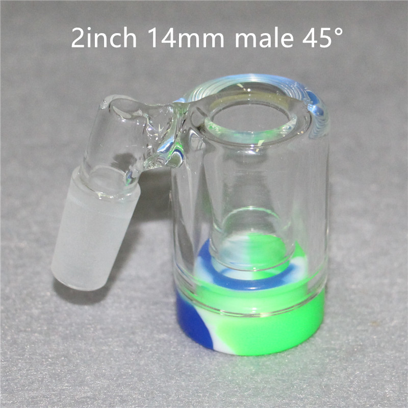 Glass Reclaim Catcher handmake with 14mm joint Quartz Banger nail and silicone containers reclaimer ashcatcher