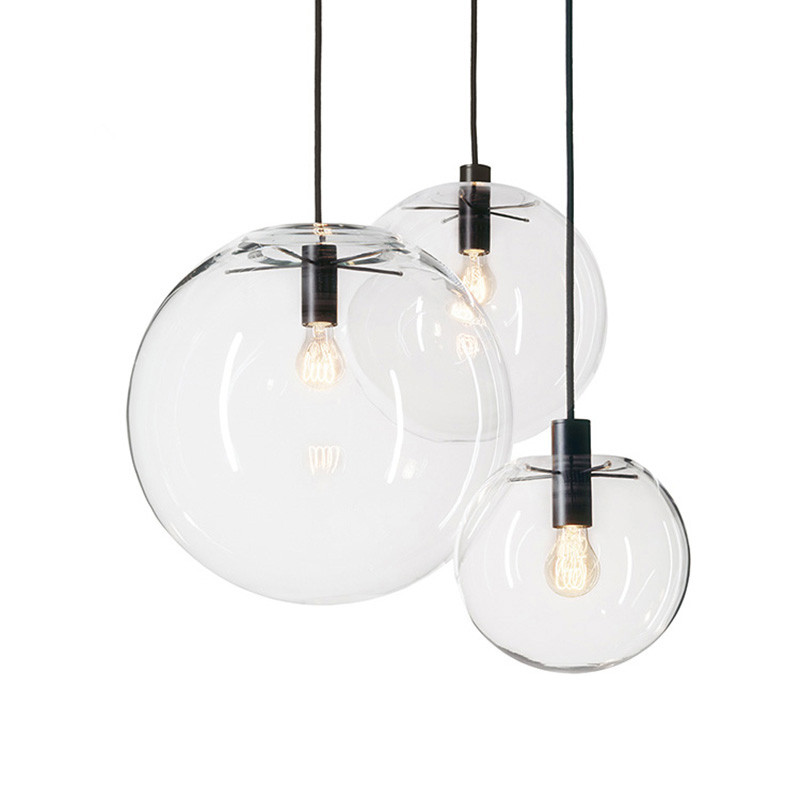 Rope Pendant Lights Globe Chrome Glass Ball Hanglamp Lustre Suspension Kitchen Lights Fixture Home Hanging Lights E27