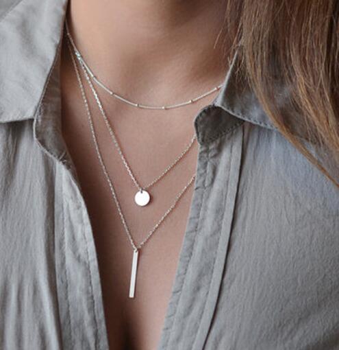Fashion-Arrival Charm Jewelry Women Necklaces Steampunk Pendants Copper Beads Multilayer Necklace Sequins Metal Accessories Christmas Gift