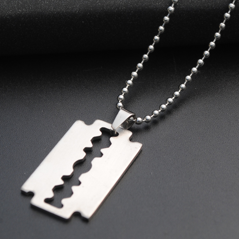High Quality Fashion Men's Stainless Steel Razor Pendant Silver Color Ball Blade Chain Necklace free shipping
High Quality Fashion Men's Stainless Steel Razor Pendant Silver Color Ball Blade Chain Necklace free shipping